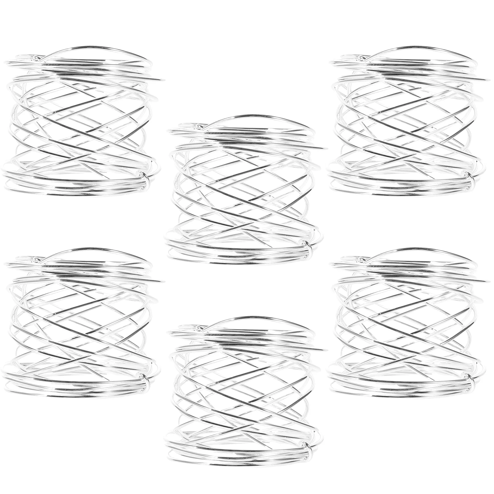 

6 Pcs Napkin Holders Ring Set Paper Wraps Desktop for Napkins Silver Wedding Rings Banquet