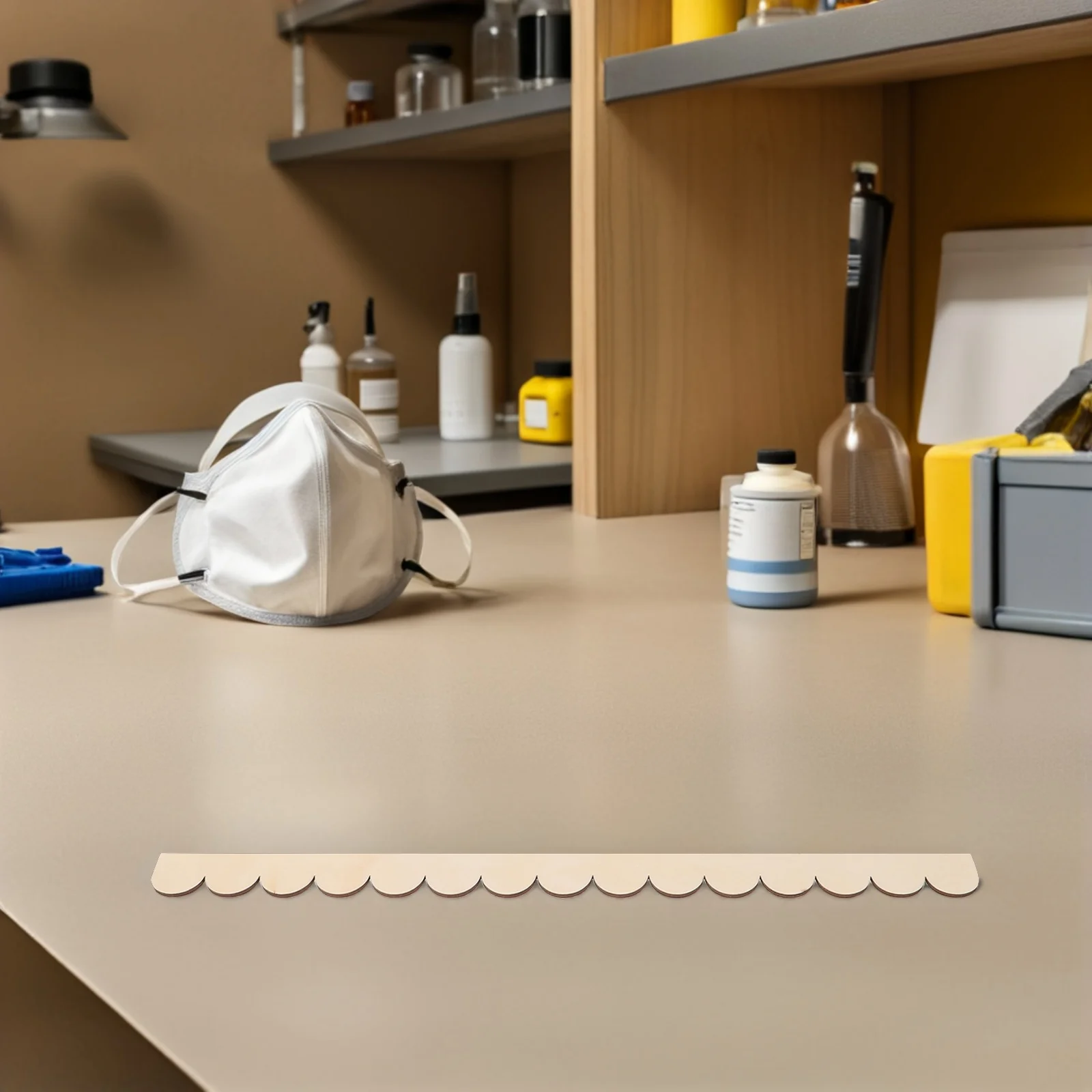 

24pcs Unfinished Scalloped Trim For Cabinet Door Frame Diy Edge Molding For Shelf Wall Decor Craft Project Supplies, Scalloped