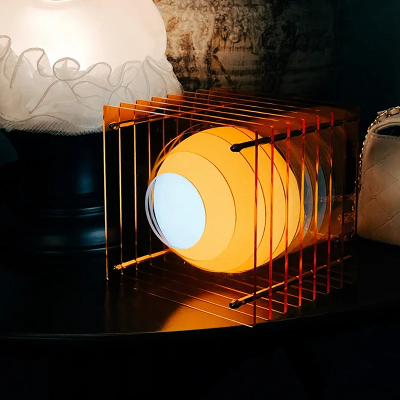TechHPArtistic Desk Lamp Atmosphere Acrylic RGB Wireless Rechargeable Night Light Unique Design For Office,Living Room Decoratio