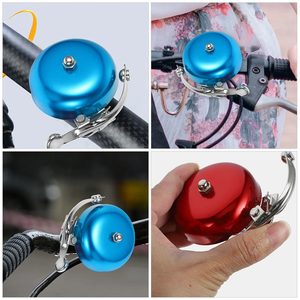 

4pcs Bike Bell Aluminum Alloy Clear Sound Red Blue Colors Anti Loss Portable Cycling Accessories Durability Protective Layer