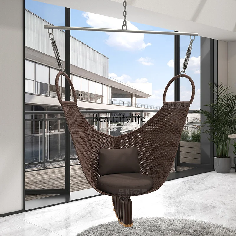 Hanging chair swing living room balcony model room swing hanging basket tassel