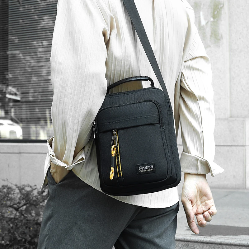 

Classic New Men's Oxford Fabric Solid Color Single Shoulder Crossbody Bag Fashion Versatile Casual Commuter Storage Bags