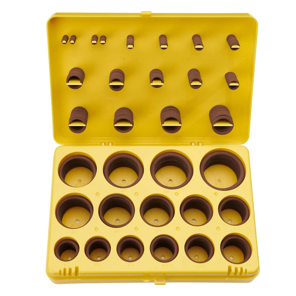 

30 Sizes 382Pcs FKM O Ring Kit Fluorocarbon 75A Oil Chemical Resistant Sealing Rings for Industrial Hydraulic Plumbing Cylinders