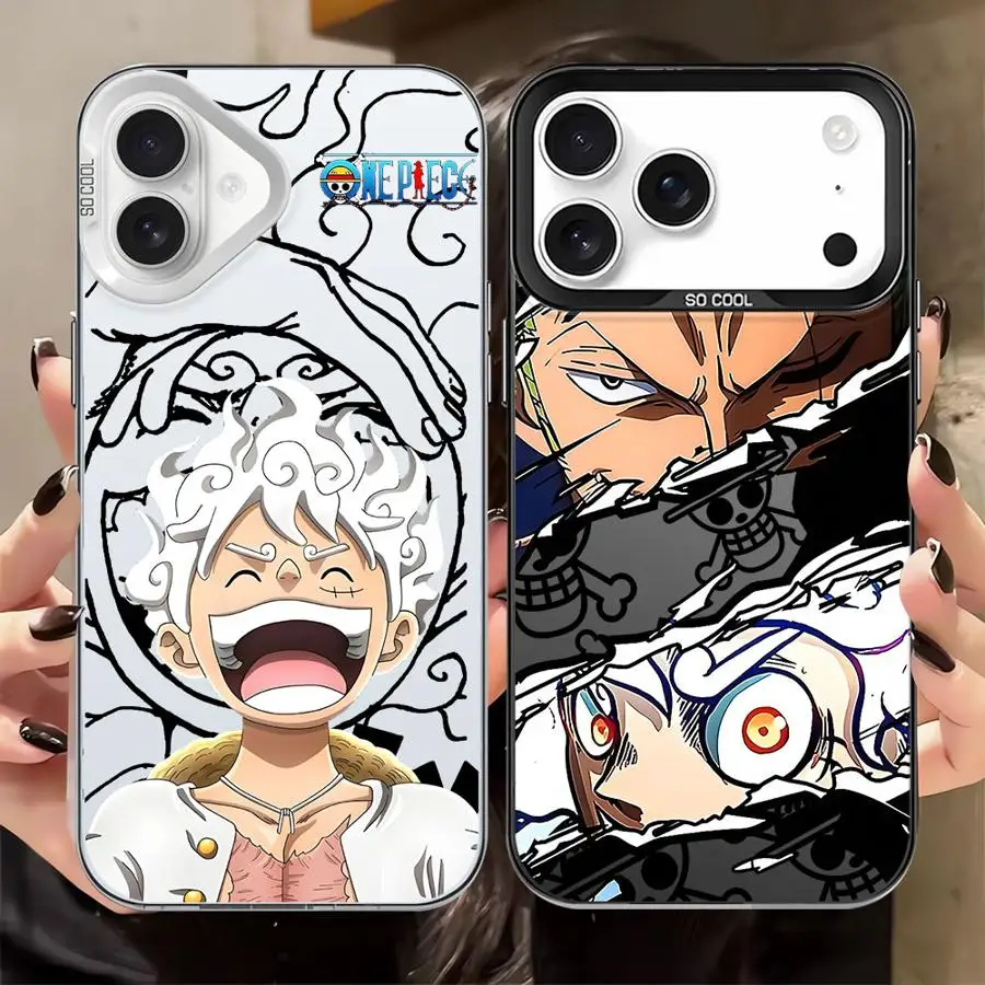 One Piece Luffy Zoro Back Phone Cover Case for iPhone 16 17 Pro Max 17Air 16e 13 XR 15 Plus 14 12 11 XS