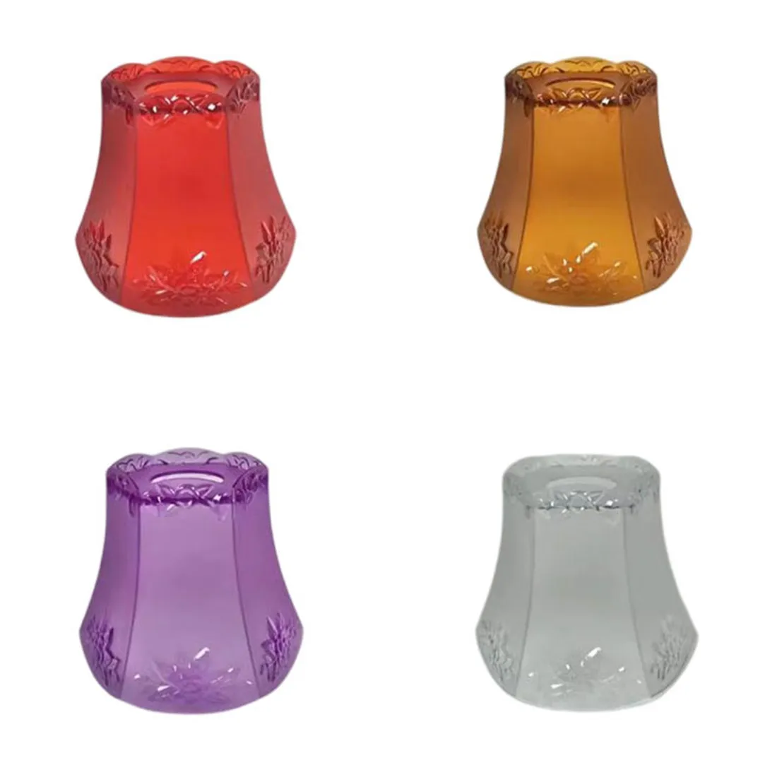 

D15xH13cm Acrylic Lamp Shade Replacement Cover with 4.2cm Opening, Frost Amber Red Purple Plastic Lampshade for Decorative Lamp