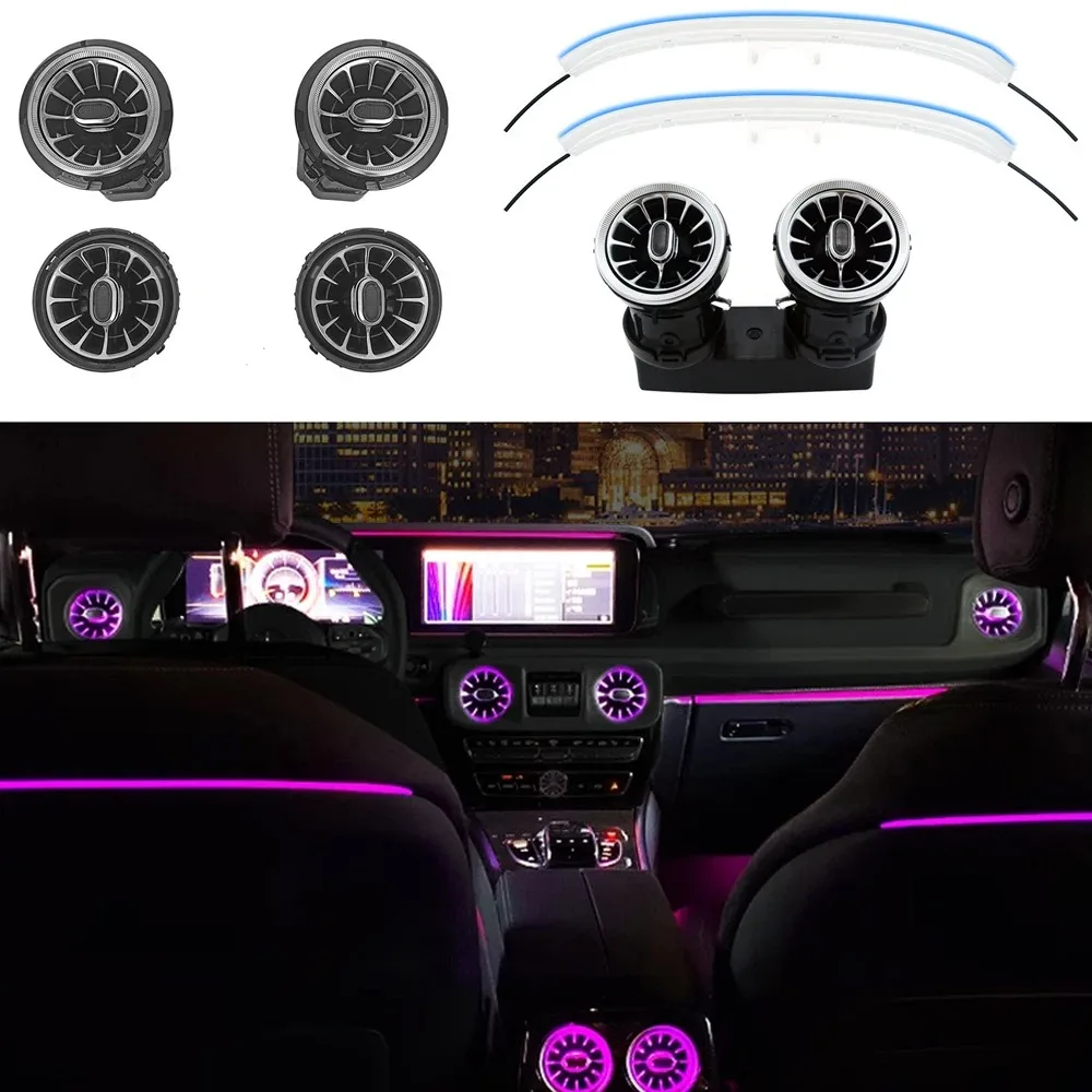 

64 Colors W464 Interior Turbine Front Rear Air Vent Ambient Lighting for Mercedes-Benz G Class Back Seat Light