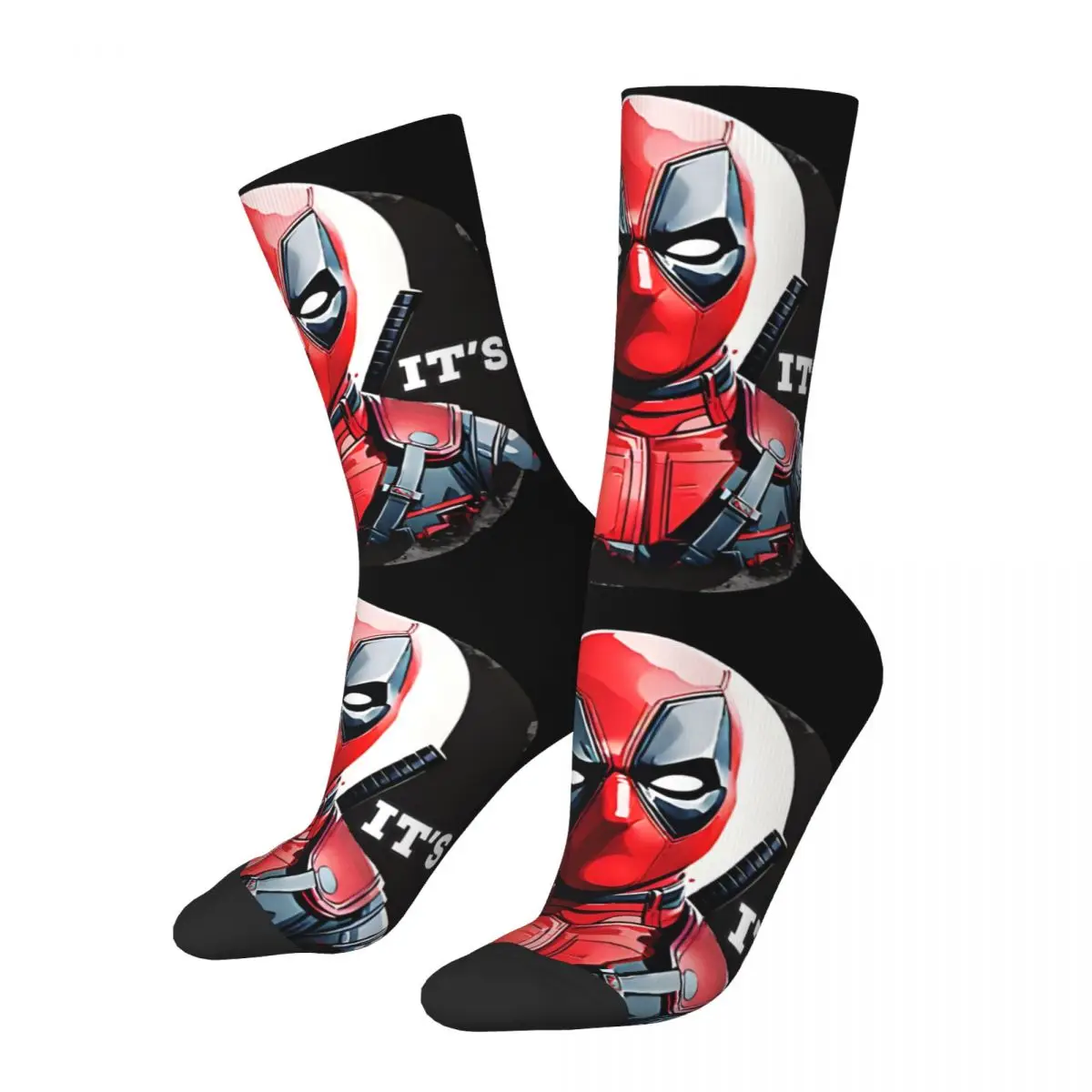 Hip Hop Vintage Popular Movies Crazy Men's compression Socks Unisex Deadpool & Wolverine Street Style Seamless Printed Funny