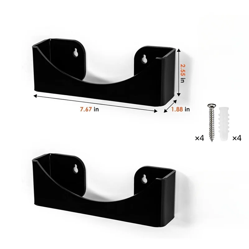 ABKR-2 حزمة رف قبعة أكريليك للجدار، منظم قبعة مثبت على الحائط للخزانة والباب والجراج وغرفة النوم