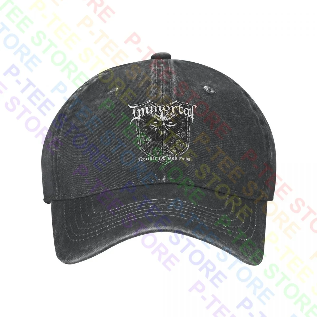 Immortal Northern Chaos Gods Immortal Band Washed Denim Baseball Cap Trucker Hats Style Harajuku