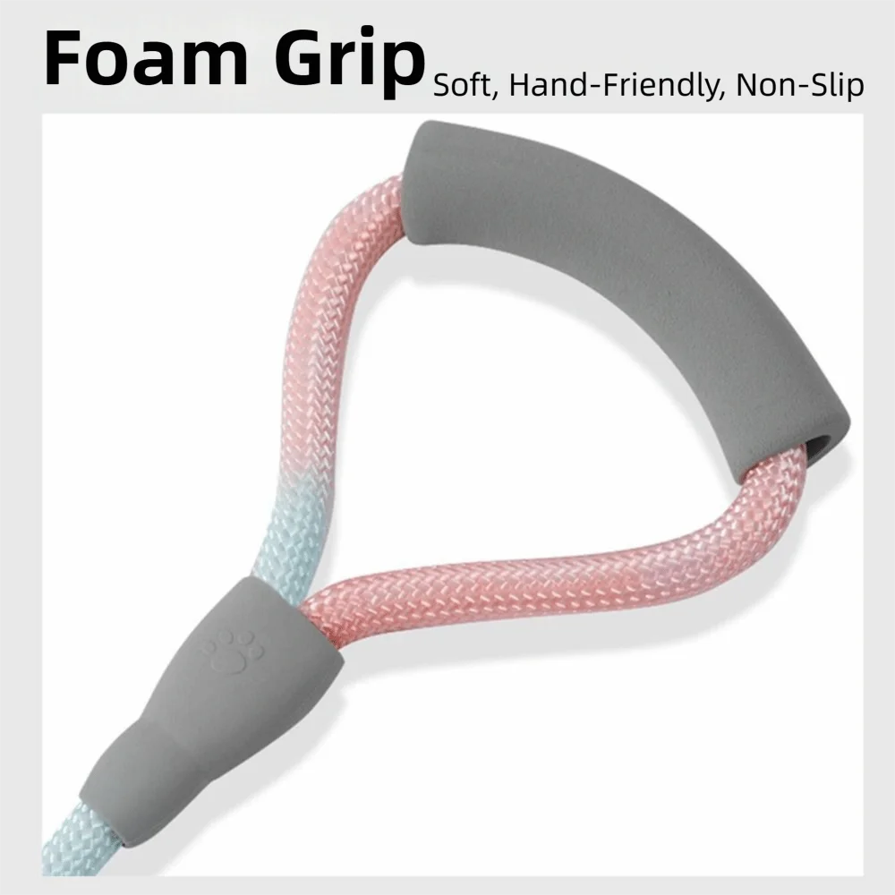Gradient Color Dual Dog Leash Set Adjustable 360° Swivel Dog Running Leash Nylon Leash Hands Free Dual Handle Lead