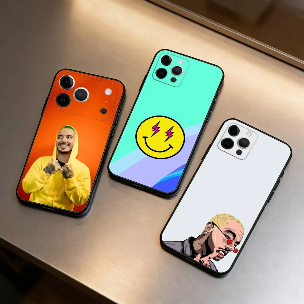 

J B-BalvinS A-Allover print Soft Silicone Black Cover,Phone Case For iPhone 17,16,15,14,13,12,11 Plus,Pro Max,XS