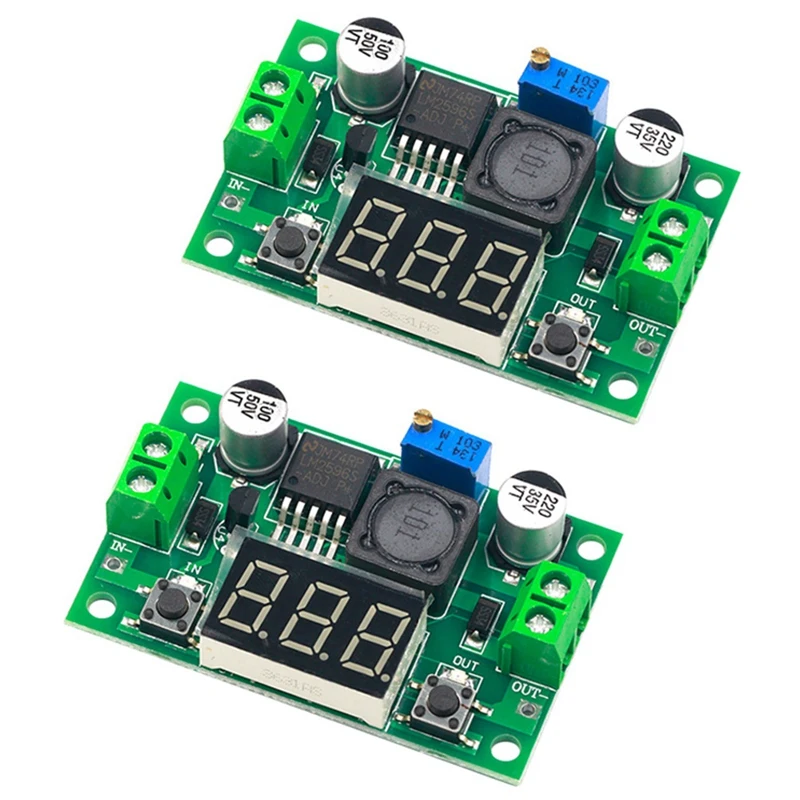 2Pcs LM2596 LM2596S Adjustable DC-DC Step-Down Power Supply Regulator Module 4.0-40V To 1.25-37V 3A Voltage Regulator