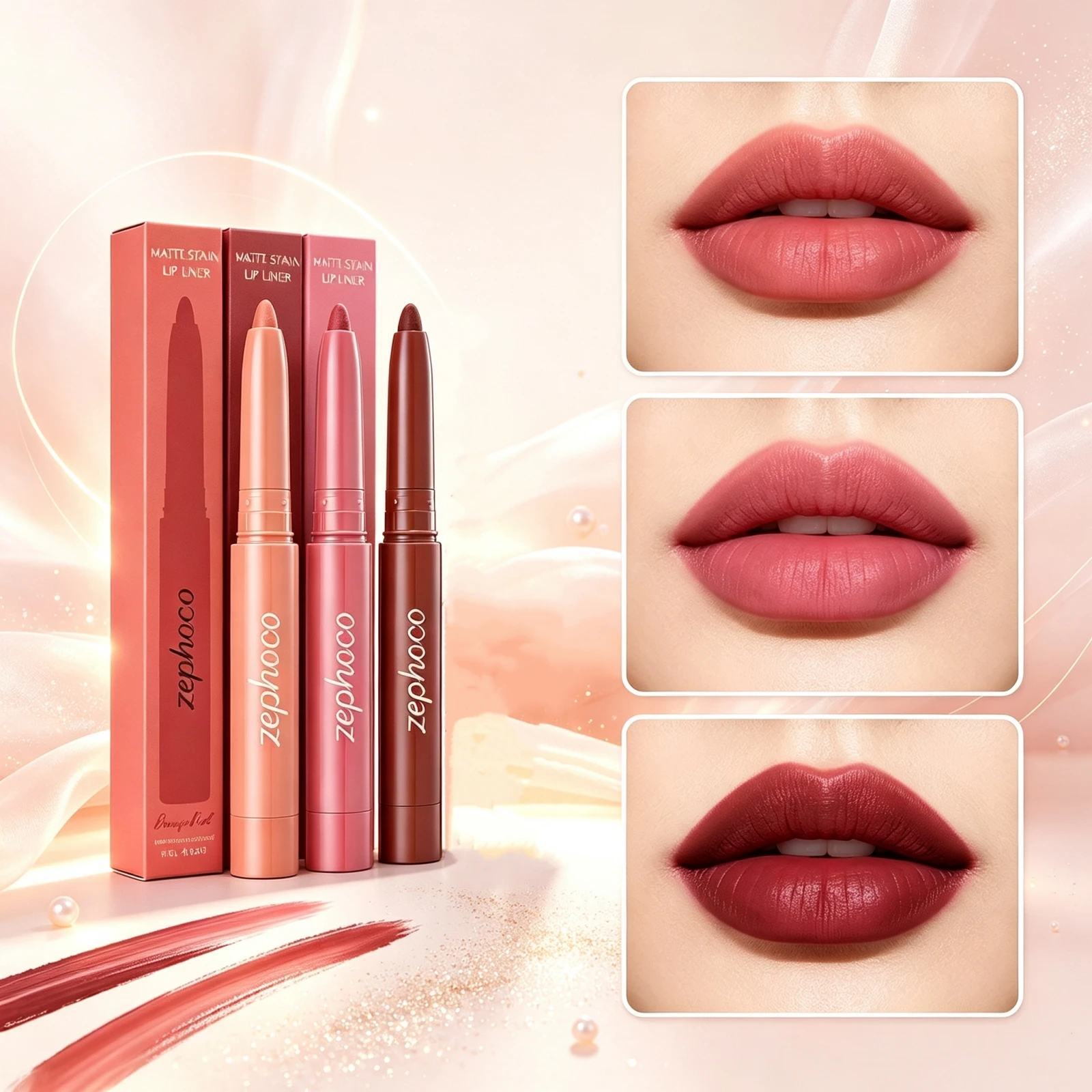 Matte Finish Lip Liner Pencil Stain Color Fade Resistant Outline Full Lips All Day Wear Creamy Pigment Define Shape Lips Pencils