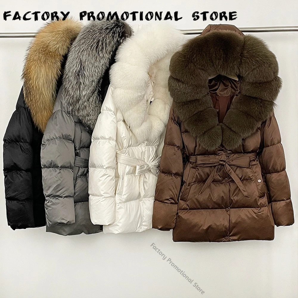 Women's Down Jacket Luxury Padding Jacket with Fur Down Coats and Parkas Winter Fur Coat Female Geaca Lightweight Puffer Women