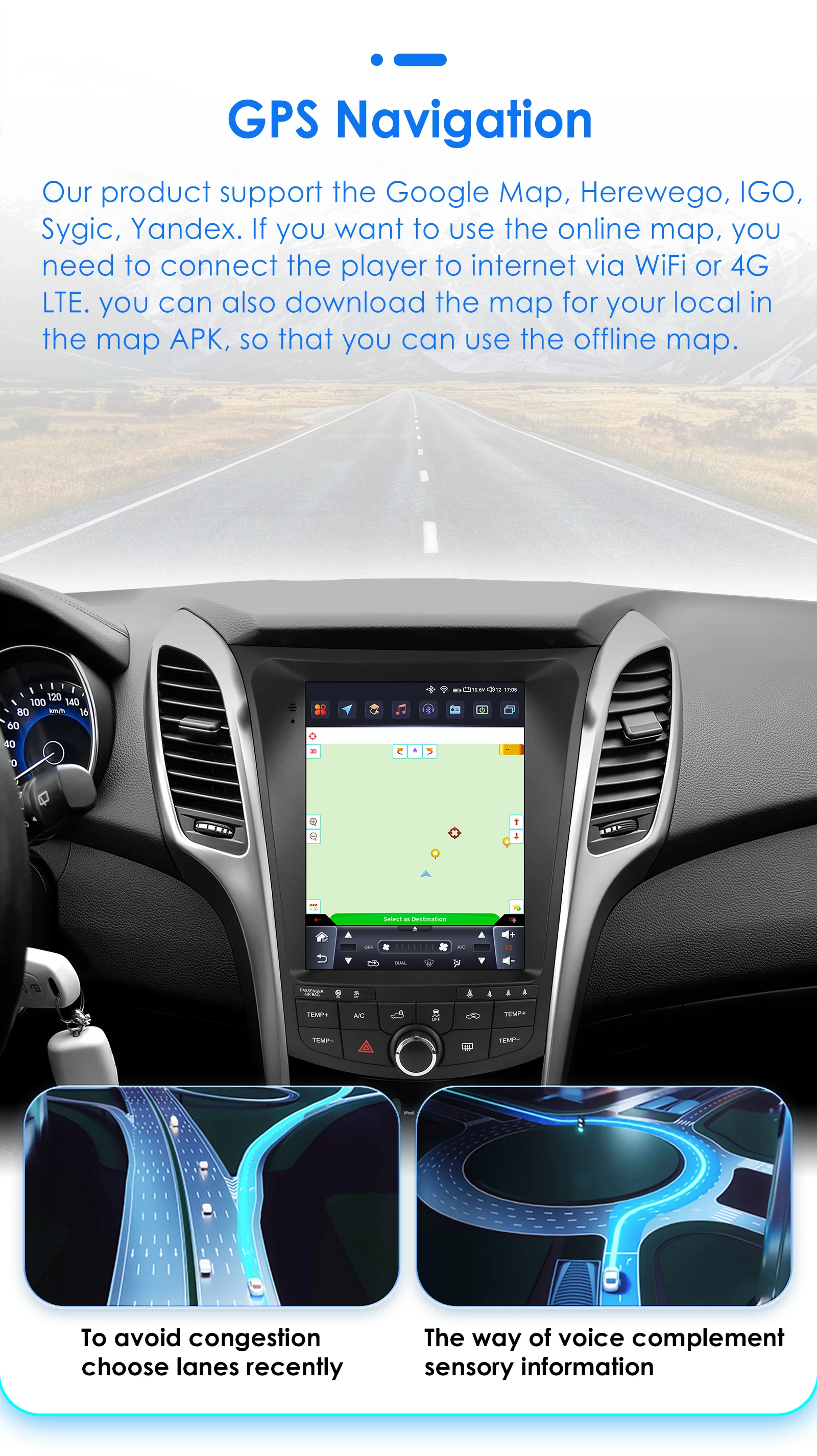 Hizpo 8Core WIFI Android14 Autoradio für Hyundai I30 Elantra GT 2011–2017 9,7 Zoll Multimedia Video Player Autoradio Carplay GPS – Detail 24