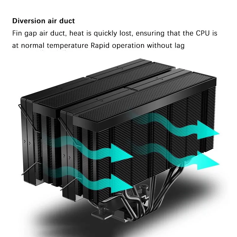 CPU 라디에이터 JF15K 듀얼 타워 10CM4 팬은 메모리 6 히트 파이프를 차단하지 않습니다. PWM 공기 냉각 열 방출