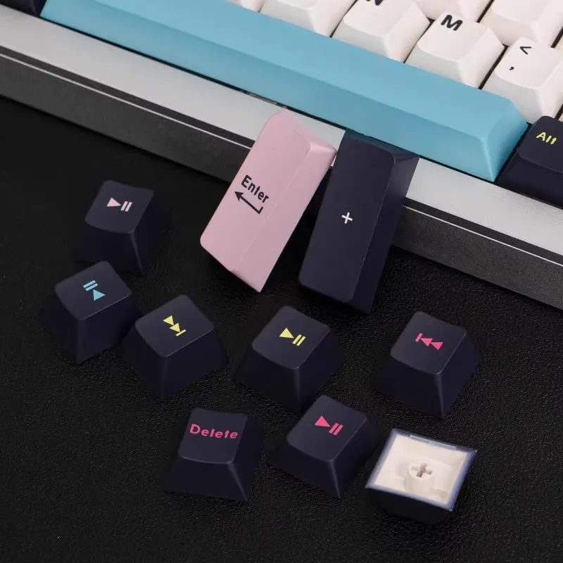 New style GMK future funk 129 keycaps PBT Dye Subbed Key Caps Cherry Keycap With 2.25U 2.75U 3U 7U Spacebar ISO Enter - Image 4