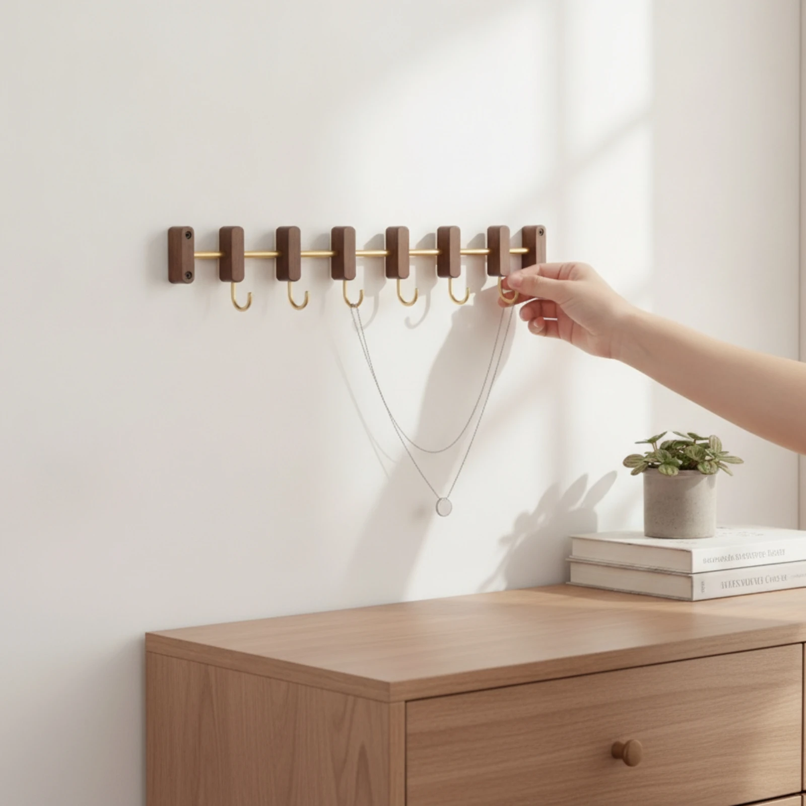 Picture 7: Sliding Coat Hook Rack Metal Wall Coat Hook Rack Multipurpose Long-Lasting for Entryway, Bedroom