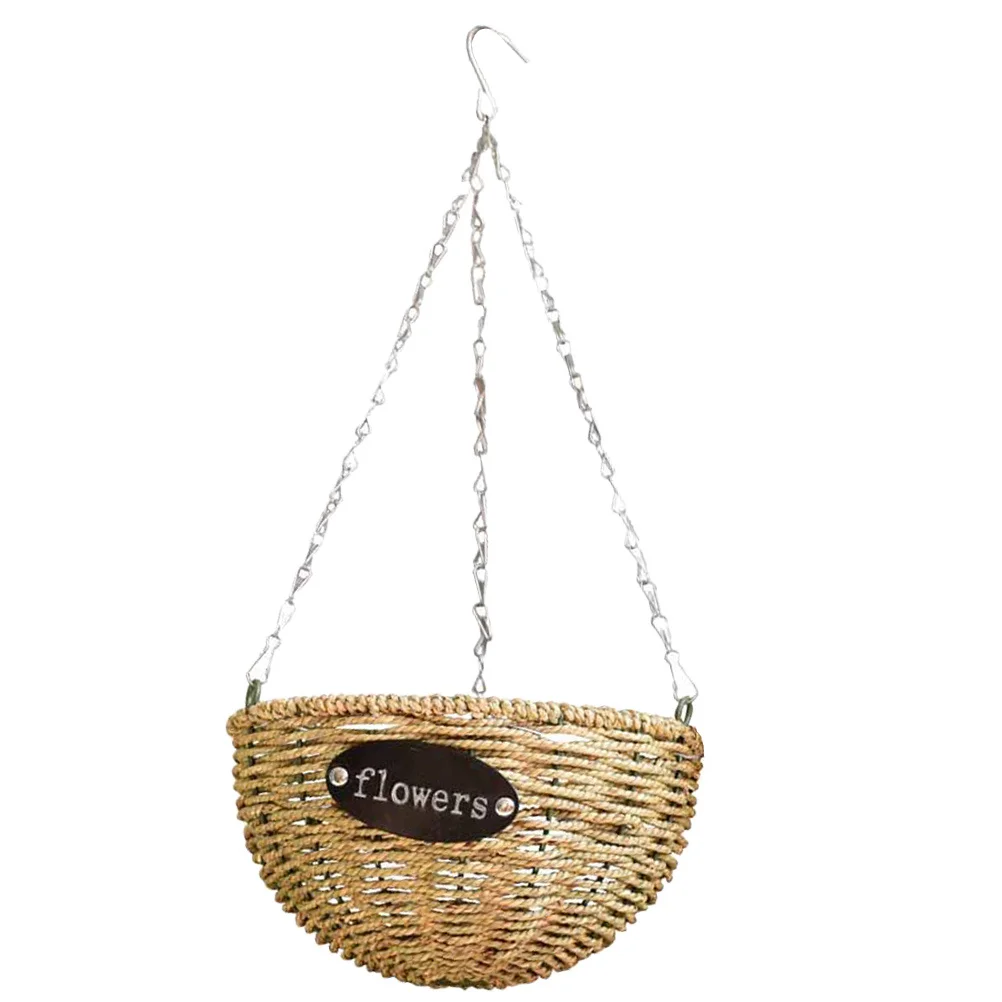 

Hanging Planter Basket Woven Flower Basket For Garden Balcony Wall Plant Pot Rattan Hanging Storage Container Decor