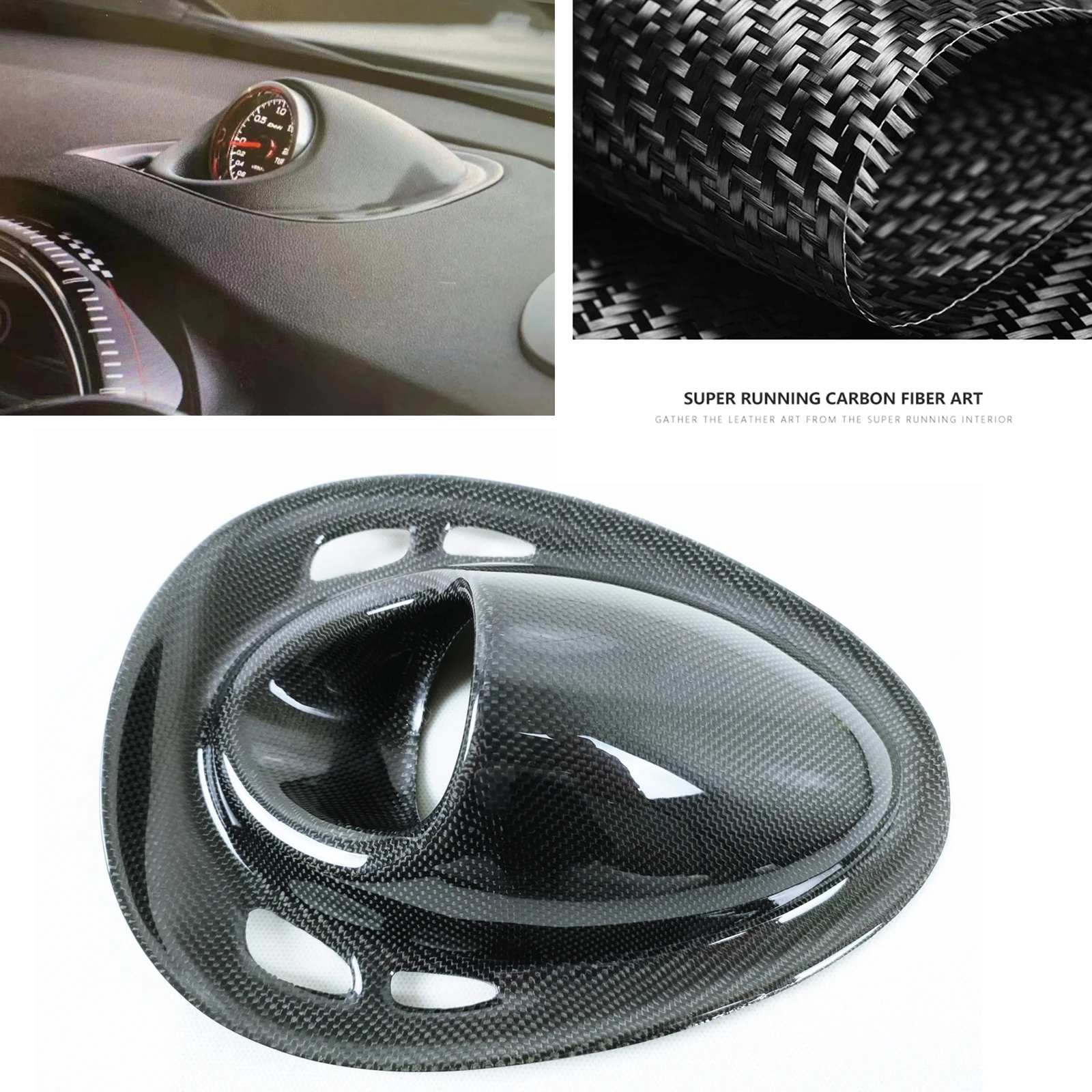 

For Mini Cooper F54 F55 F56 F60 2014+ Carbon Fiber Center Console Dashboard Panel Speedometer Cover Dash Gauge Pod Cap Case Trim