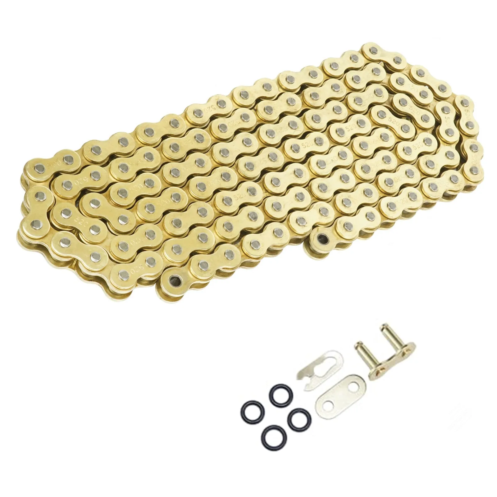 Original Motorcycle Gold 520 O-Ring Chain 120 Links Drive Chain  for Honda Suzuki Kawasaki 250 450cc Dirt bikes Quad Motocross