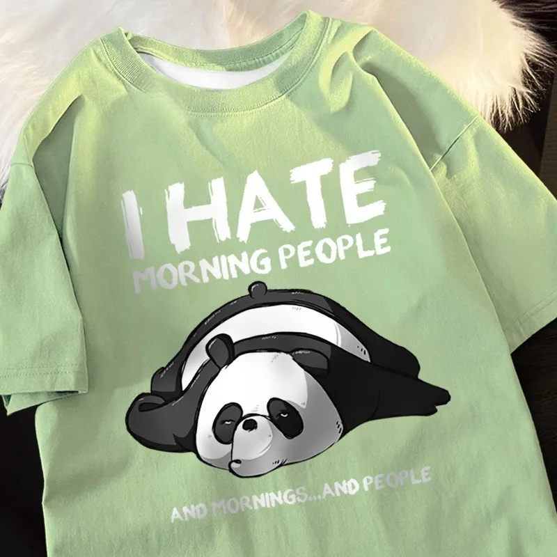 Eu odeio pessoas da manhã e pessoas da manhã unissex hip-hop solto camiseta elegante respirável confortável de secagem rápida