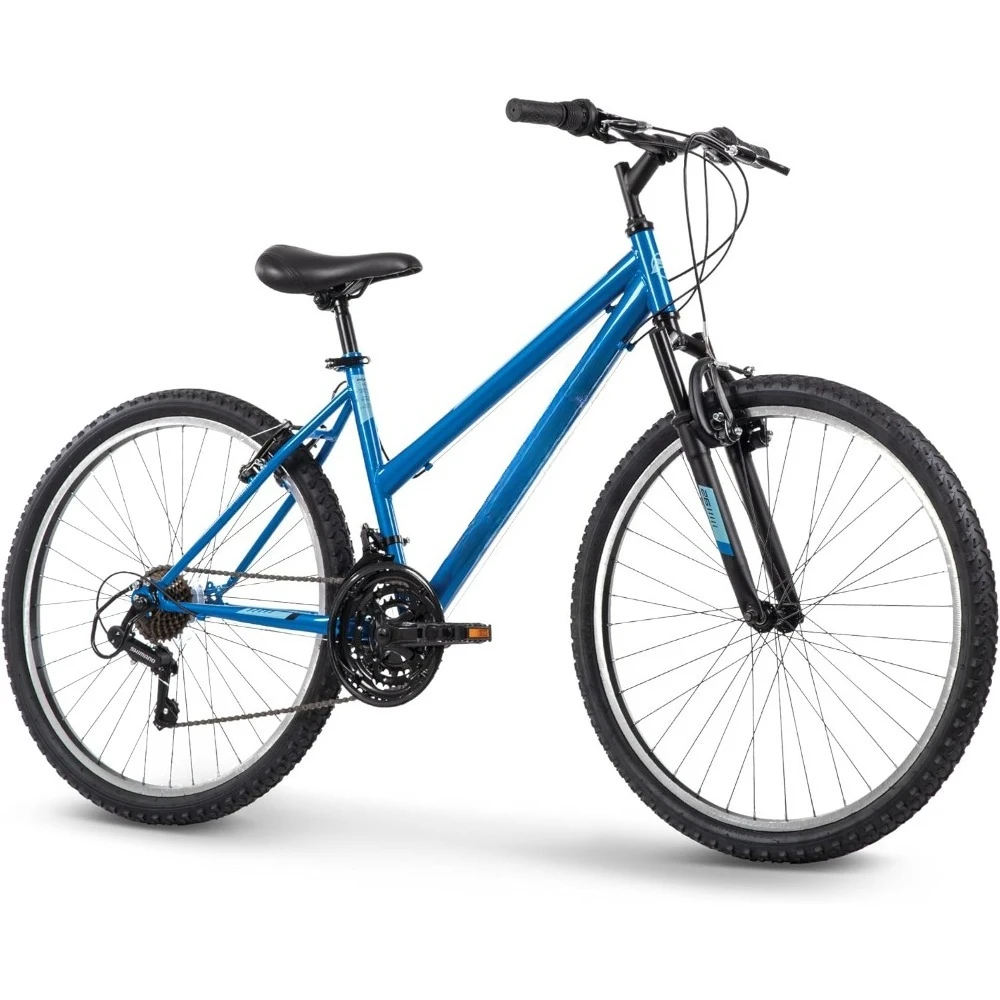 

Hardtail Mountain Bike, 20"/24"/26" Sizes, 6 or 21 Speed Shimano Twist Shifting, Front or Dual Suspension, Comfort Saddle
