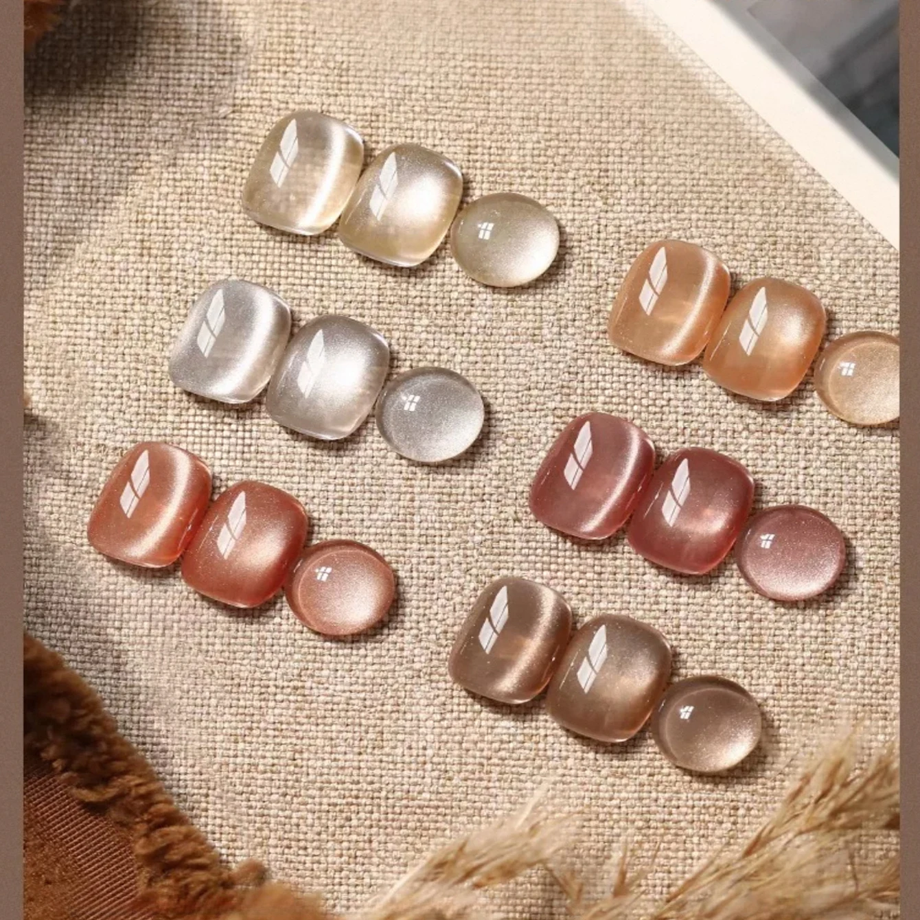 

1-8PCS 12ML Maillard Brown Cat Eye Gel Nail Polish 2025 Autumn And Winter Popular Flash Champagne Gold Glass Bead Nail Polish