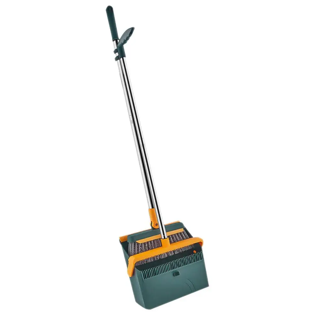 

Foldable St Broom Dustpan Set Green Heavy Duty Household Office Household Dustpan Broom Long H le Sweep Hair