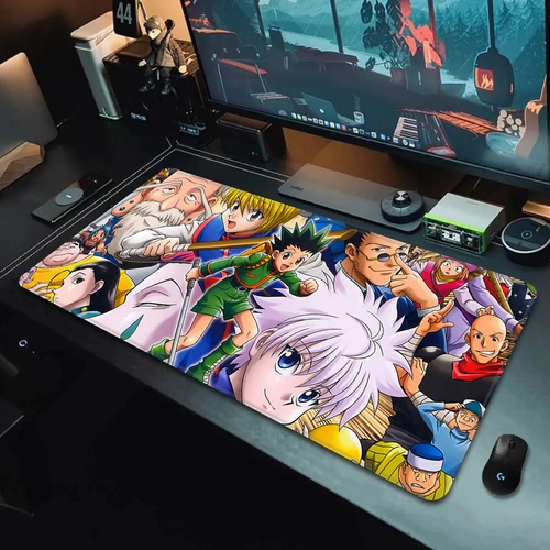Imagen 2 del producto Alfombrilla de ratón Anime Hunter x Hunters con impresión HD, alfombrilla de ratón antideslizante con borde de bloqueo para jugadores de ordenador, teclado XXL90x40cm, alfombrilla de escritorio para PC