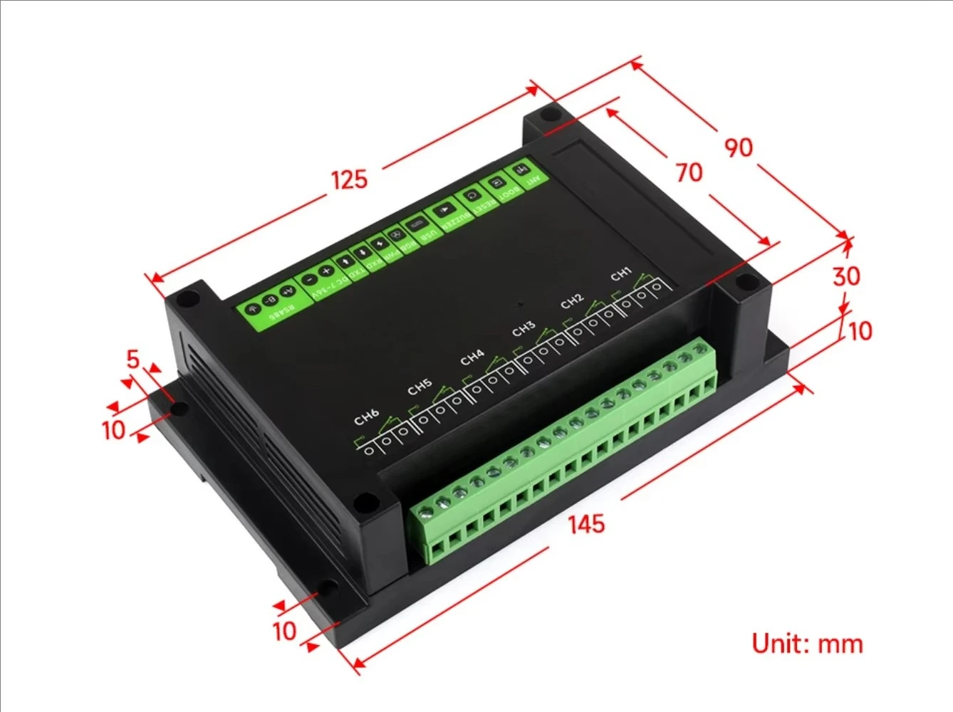 Industrial 6-Channel ESP32-S3 WiFi Relay Module Supports WiFi/Bluetooth/RS485 Control Onboard RS485/Pico HAT Interfaces