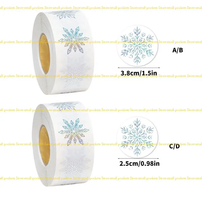 R1WD Clear Decorative Sticker Christmas Gift Snowflake Sticker Envelope Seals Christmas Label for Craft Decoration