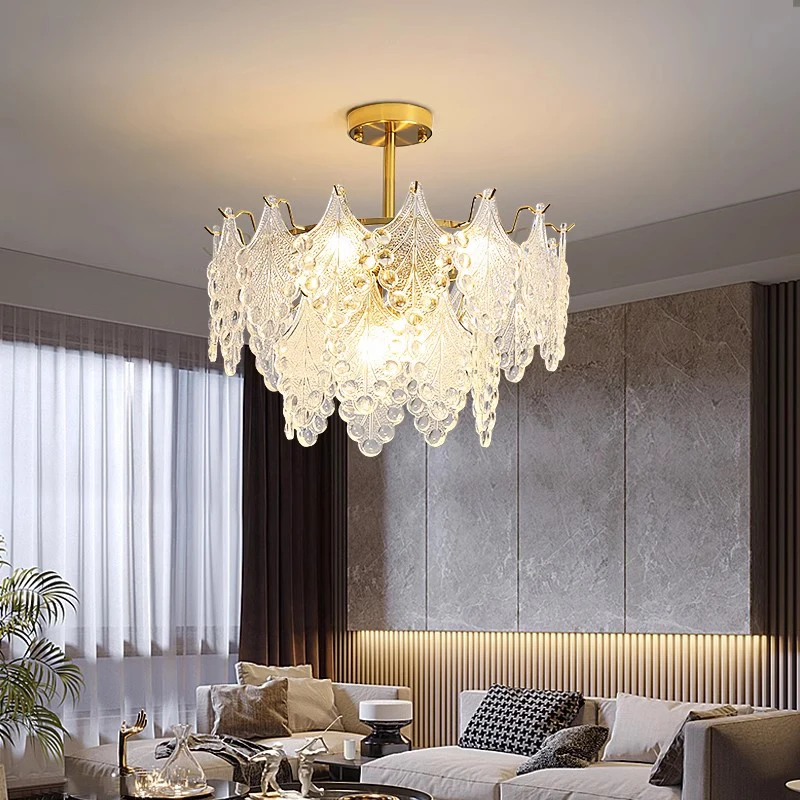 

Modern Chandeliers Lighting 2023 Glass Leaves Droplet Pendant Lamp For Living Room Dining Room Home Decor Hanging Lights Fixture