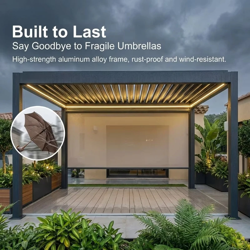ศาลาอลูมิเนียมหรูหรา หลังคาปรั - Outdoor Furniture Sunbrella บทวิจารณ์และราคา
