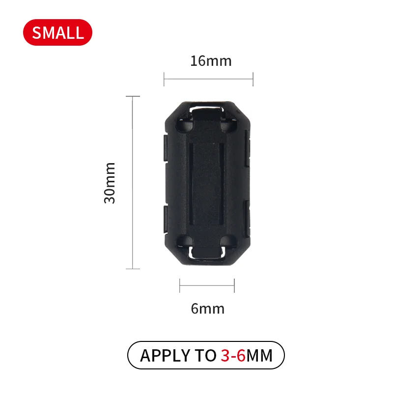 QINCROWN 2 uds clip-on núcleo de ferrita cable anillo estrangulador RFI EMI filtro supresor de ruido para línea de Audio cable de vídeo USB 6/10/13mm