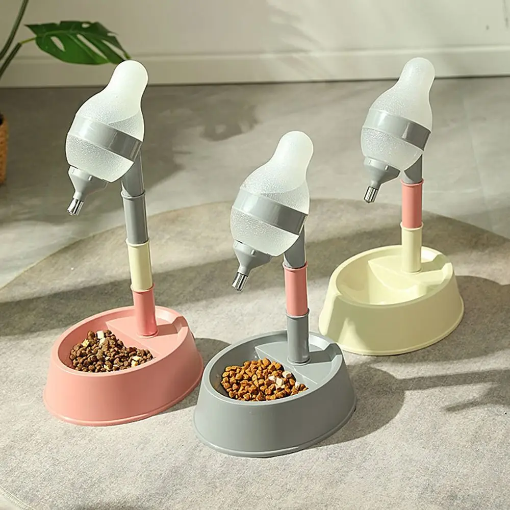 

Adjustable Height Vertical Pet Drinker Detachable Pole No-Drip Cat Food Container Splash-Proof Ball Type Outlet
