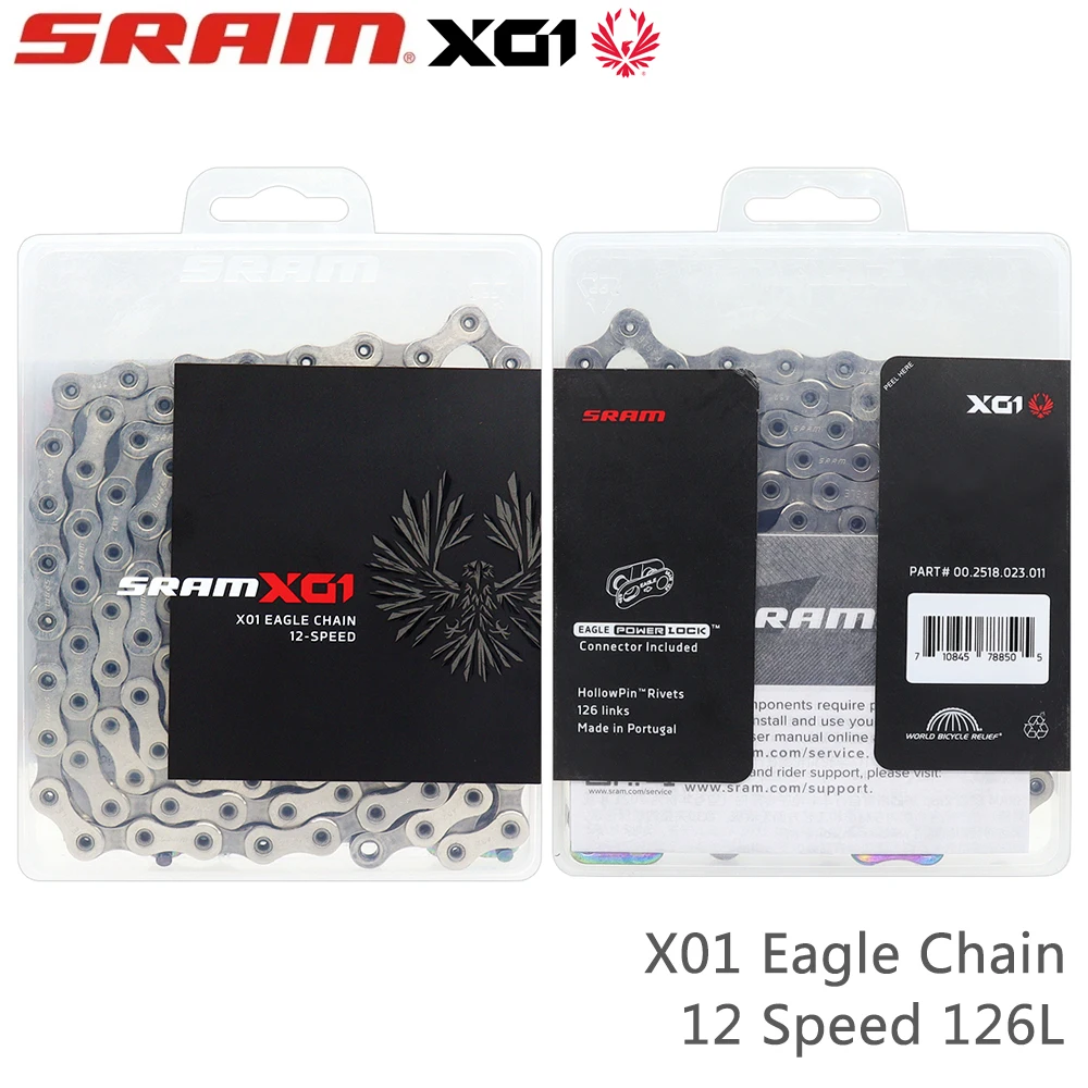 SRAM 12 Speed Bike Chain X01 126 Links Eagle Chain Power-lock Hollow Pin for MTB Road Bike Original Bicycle Parts