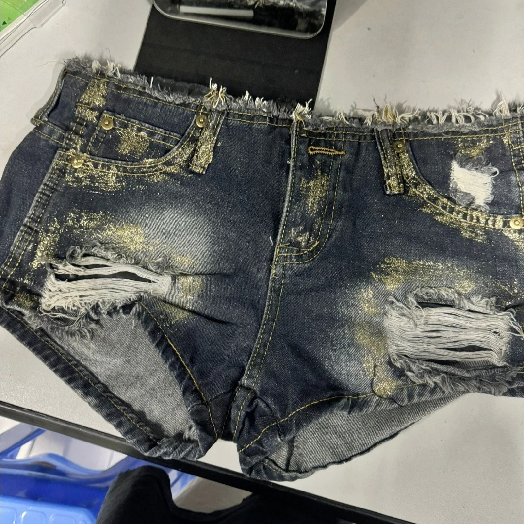 Amerikaanse vintage Y2K korte jeans dames casual streetwear noodlijdende patchwork rits bodycon sexy lage taille nieuwe collectie korte