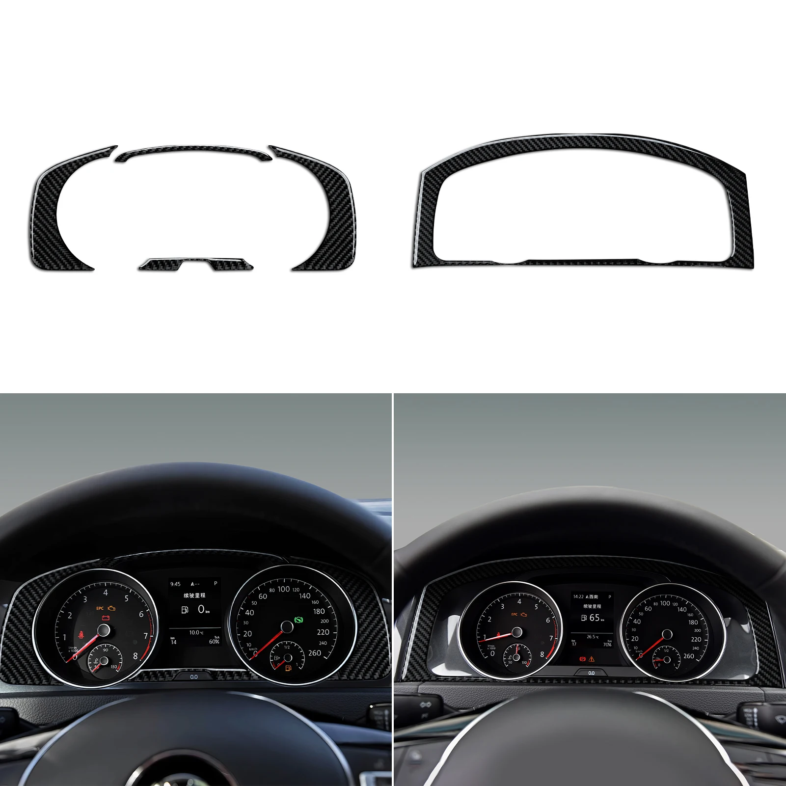 Für VW Golf VII MK7 GTE GTI R Variante Auto Dashboard Geschwindigkeit Display Panel Schützen Carbon Fiber Innen Aufkleber Trim Zubehör