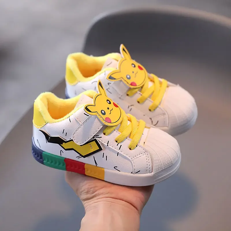 Pokemon Pikachu Boys Sneakers New 0-6 year old Baby Children\'s Shoes Cute Cartoon Baby nonslip Soft Bottom Toddler Sneakers Kids