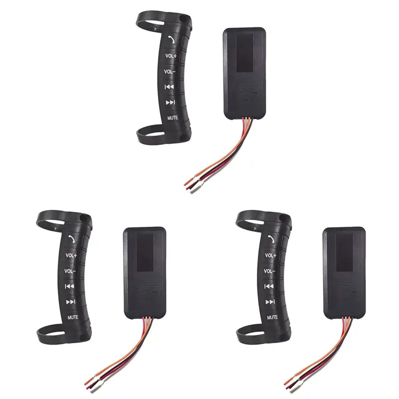 3X Universal Car Steering Wheel Remote Control Button Multi-Function Wireless Bluetooth Control For 2DIN DVD Player-A08Q