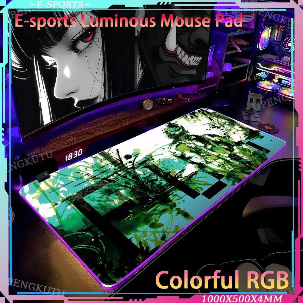 Metal Gear Mouse Pad RGB Cute desk pad game Writing accessories mouse Computer desk accessories Computer desk pad 3