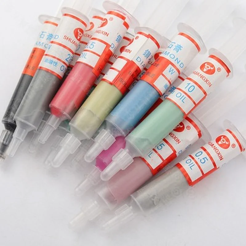 

Diamond Polishing Lapping Paste W0.5-W40 Metal Mold Scratches Mirror Polishing Red Bull Abrasive Paste Compound Syringes