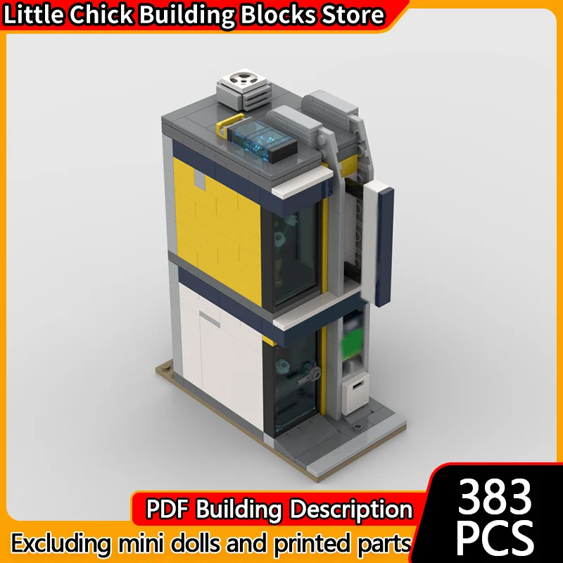 

City Street View Model MOC Building Bricks City Center Bank Modular Technology Children Holiday Gifts Assemble Toys Suit