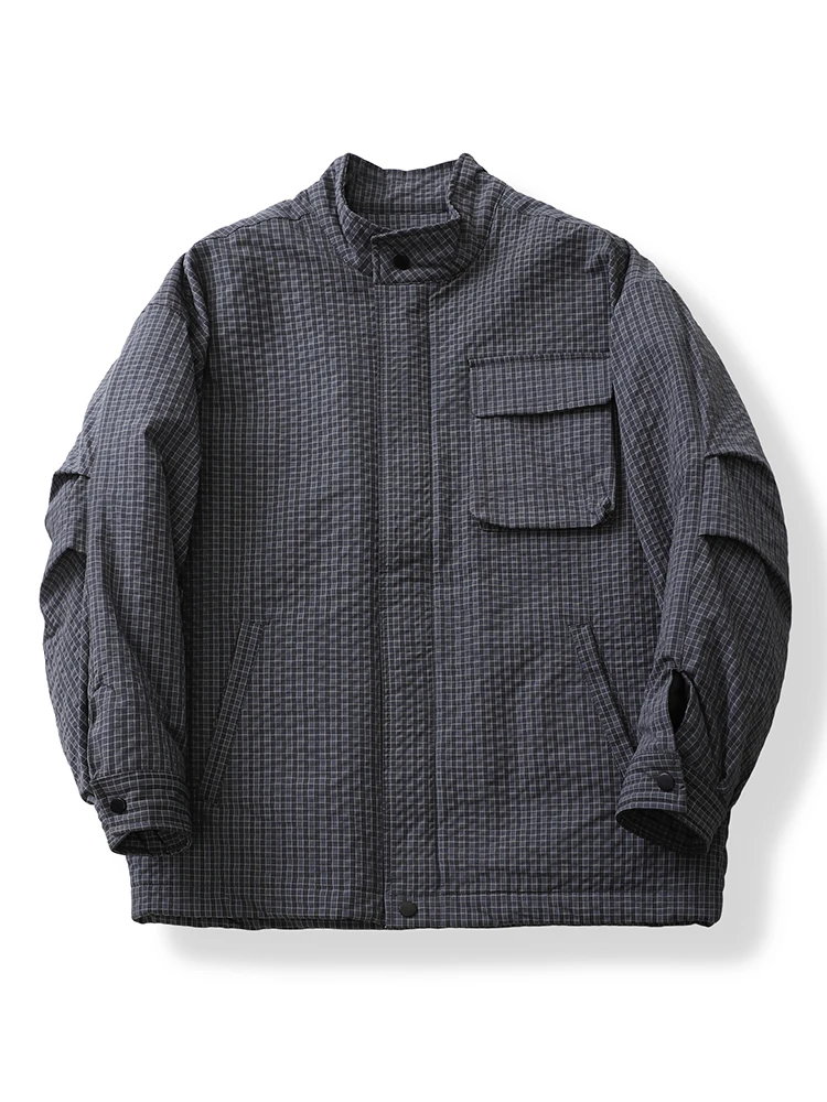 

Мужская хлопковая куртка на осень-зиму: новая, ветрозащитная, водонепроницаемая, функциональная, в клетку, с воротником-стойкой, рабочая одежда, молодежный тренд