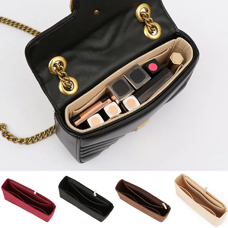 New Women Felt Cloth Bag Liner Multi-functional Travel Insert Bag Makeup Organizer Shape Lined Bag Super Cosmetic Bags