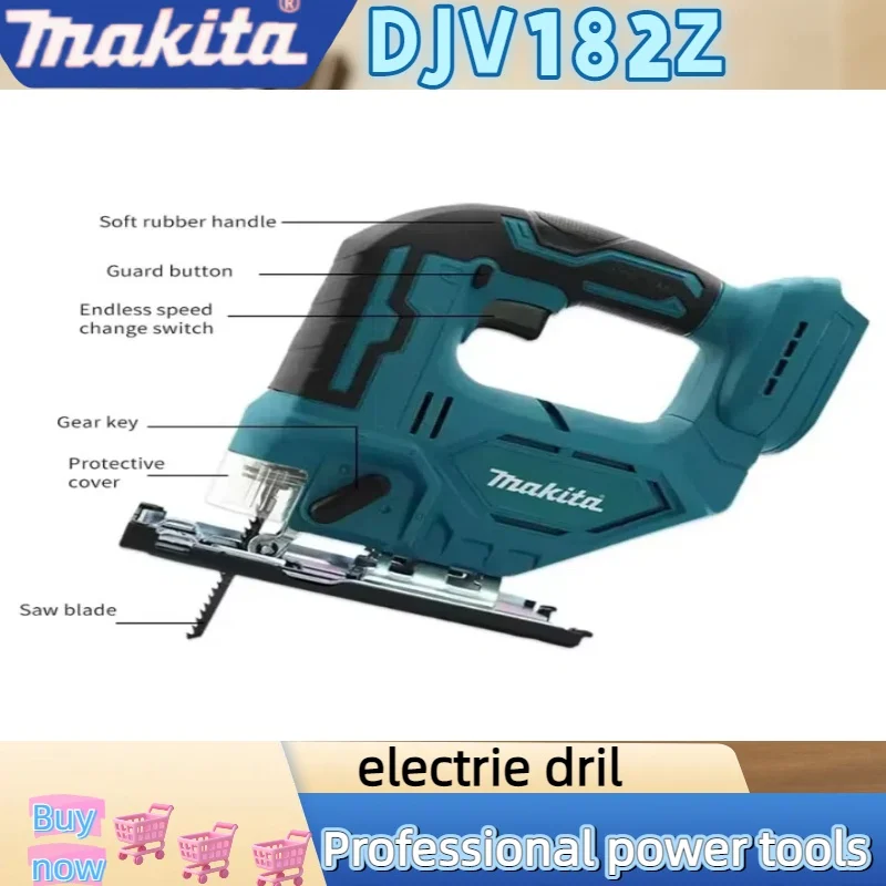 마키타 18V DJV182Z 브러시리스 340W 직소 전동 톱 무선 배럴 핸들 직소 배터리 미포함 DJV182