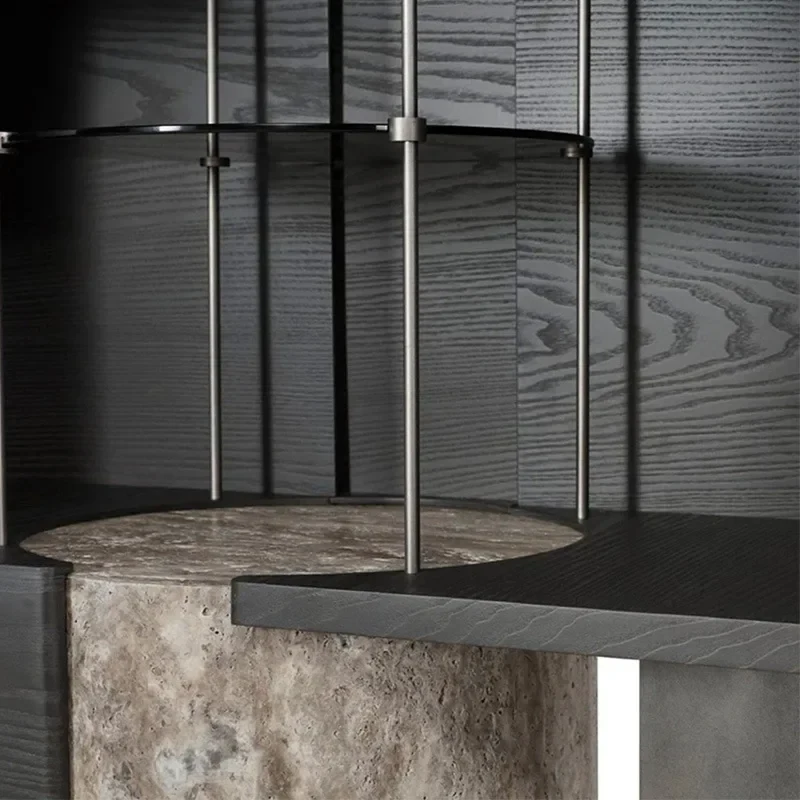 Italian Wine Cinet, Light And High-End Sense, Ization Against Wall, Marble Er