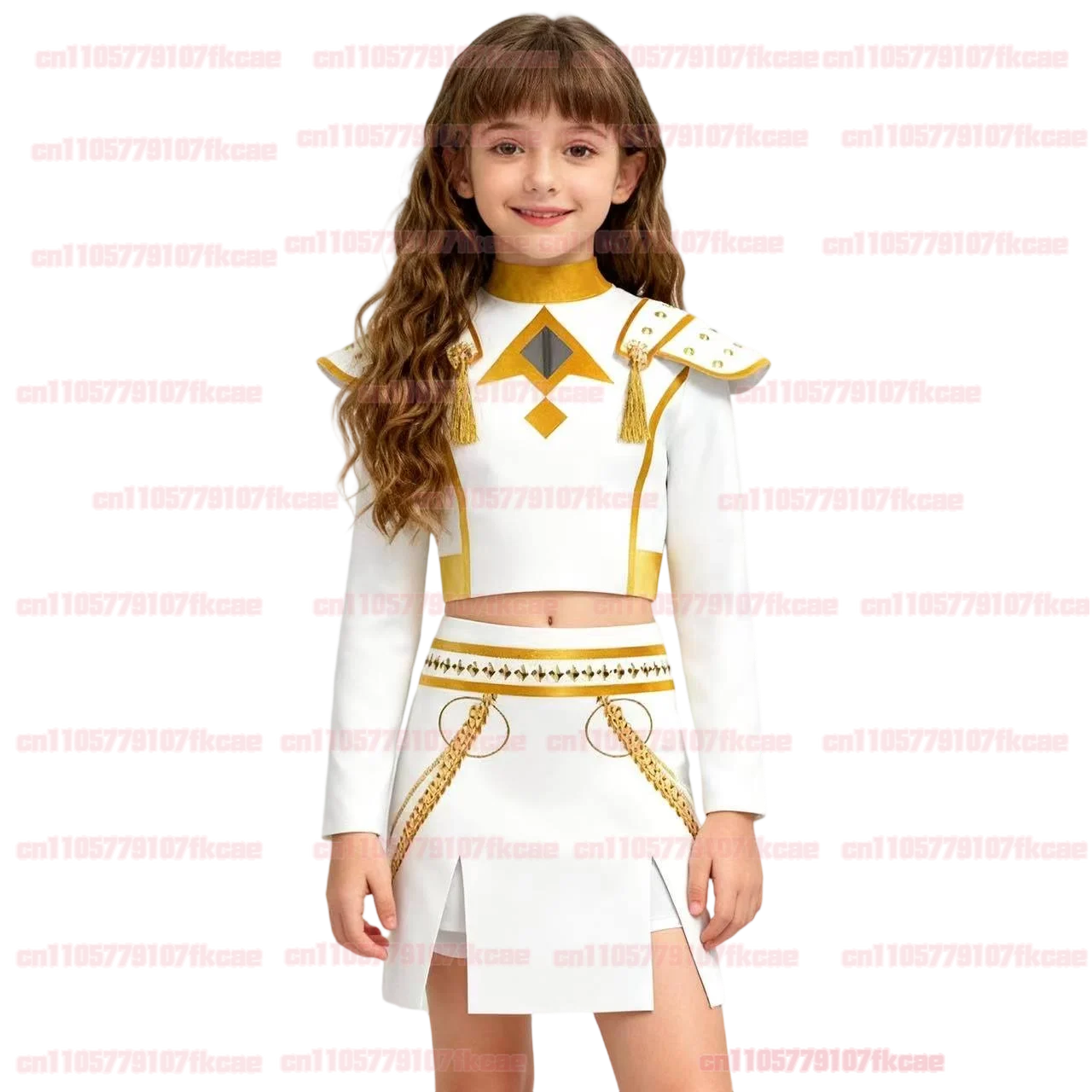 Children KPop Rumi Mira Zoey White Singing Suit girls Halloween Carnival Party Role Playing Outfit Cosplay Costume Wig New set