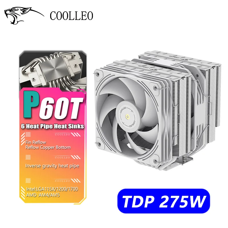 Recensione e Valutazione del COOLLEO P60T: Il Cooler CPU con 6 Tubi di Calore per Sistemi di Alto Livello